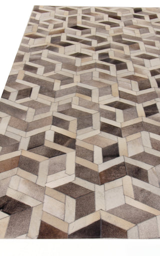 Exquisite Rugs Natural Hide 2144 Silver/Ivory Area Rug Closeup Image