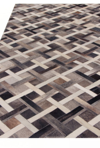 Exquisite Rugs Natural Hide 2148 Ivory/Gray Area Rug Closeup Image