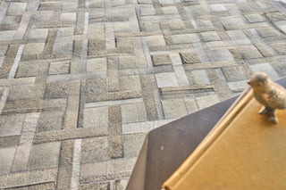 Exquisite Rugs Natural Hide 2149 Silver/Ivory Area Rug Lifestyle Image Feature