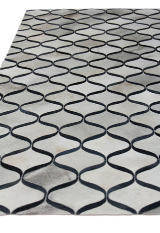 Exquisite Rugs Natural Hide 2153 Silver/Blue Area Rug Closeup Image