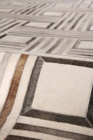 Exquisite Rugs Natural Hide 2166 Silver/Ivory Area Rug Pile Image