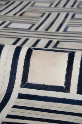 Exquisite Rugs Natural Hide 2167 Ivory/Blue/Multi Area Rug Pile Image