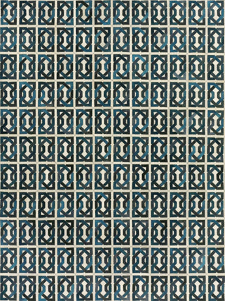 Exquisite Rugs Natural Hide 2169 Ivory/Navy/Medium Blue Area Rug main image