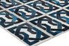Exquisite Rugs Natural Hide 2169 Ivory/Navy/Medium Blue Area Rug Corner Image