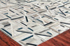 Exquisite Rugs Natural Hide 2173 Silver/Blue Area Rug Corner Image