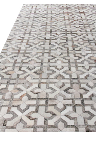 Exquisite Rugs Natural Hide 2209 Silver/Ivory Area Rug Closeup Image