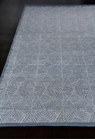 Exquisite Rugs Pavilion 2224 Blue/Silver Area Rug by The Met Closeup Image