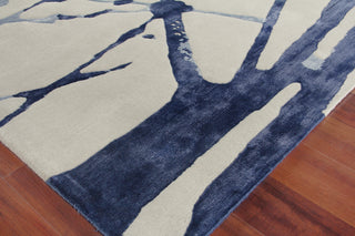 Exquisite Rugs Space Age 2426 Gray/Royal Blue/Navy Area Rug Corner Image