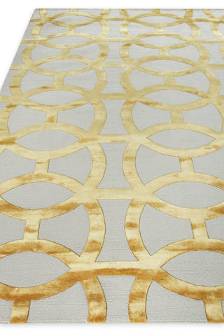Exquisite Rugs Metro Velvet 2428 Gold/Beige Area Rug by The Met Closeup Image