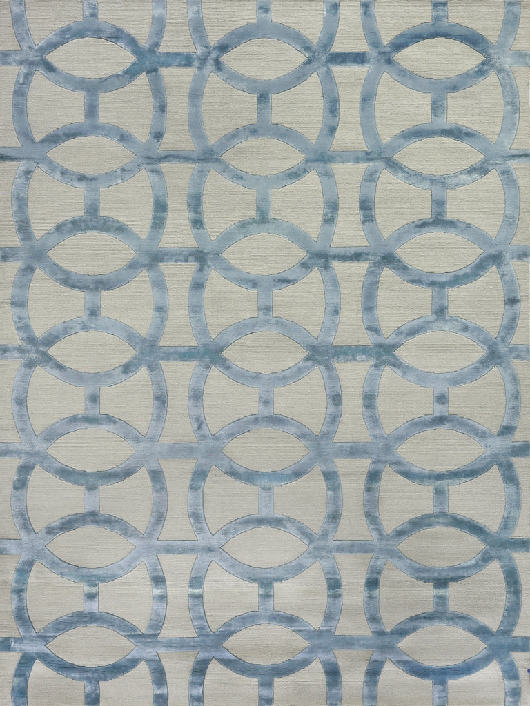 Exquisite Rugs Metro Velvet 2430 Light Beige/Light Blue Area Rug by The Met main image