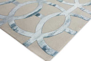 Exquisite Rugs Metro Velvet 2430 Light Beige/Light Blue Area Rug by The Met Corner Image