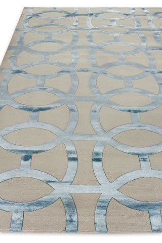 Exquisite Rugs Metro Velvet 2430 Light Beige/Light Blue Area Rug by The Met Closeup Image