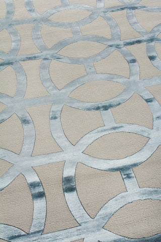 Exquisite Rugs Metro Velvet 2430 Light Beige/Light Blue Area Rug by The Met Lifestyle Image Feature