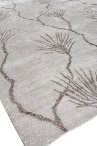 Exquisite Rugs Antique'd Silk 2432 Beige/Gray Area Rug Detail Image