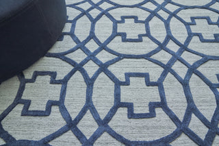 Exquisite Rugs Windsor 2450 Dark Blue/Gray Area Rug Lifestyle Image Feature