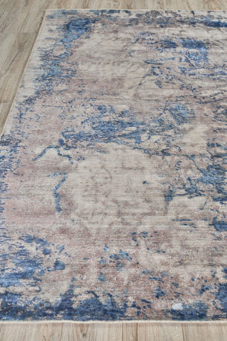 Exquisite Rugs Roset 2536 Silver/Blue Area Rug Closeup Image