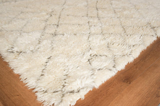Exquisite Rugs Moroccan 2561 Ivory/Charcoal Area Rug Corner Image