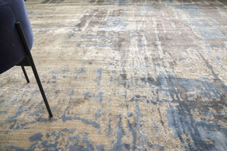 Exquisite Rugs Reflections 2620 Beige/Blue Area Rug Lifestyle Image Feature
