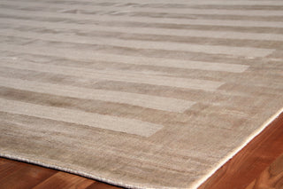 Exquisite Rugs Wide Stripe 3092 Light Beige Area Rug Corner Image