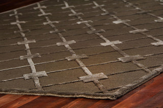 Exquisite Rugs Metro Velvet 3221 Khaki Area Rug Corner Image