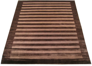 Exquisite Rugs Wide Stripe 3231 Chocolate Area Rug Corner Image
