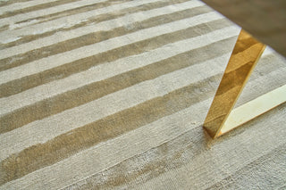 Exquisite Rugs Wide Stripe 3232 Bronze Area Rug Lifestyle Image Feature
