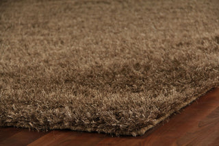 Exquisite Rugs Viscose Shaggy 3265 Chocolate Area Rug Corner Image