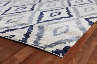 Exquisite Rugs Bamboo Silk 3278 Ivory/Blue Area Rug Pile Image