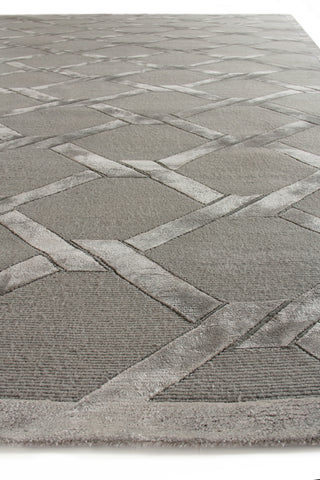 Exquisite Rugs Metro Velvet 3296 Dark Taupe Area Rug by The Met Closeup Image
