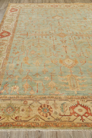 Exquisite Rugs Antique Weave Serapi 3335 Light Blue/Ivory Area Rug Closeup Image