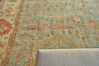 Exquisite Rugs Antique Weave Serapi 3335 Light Blue/Ivory Area Rug Detail Image