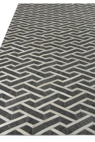 Exquisite Rugs Berlin 3417 Charcoal/Ivory Area Rug by The Met Closeup Image