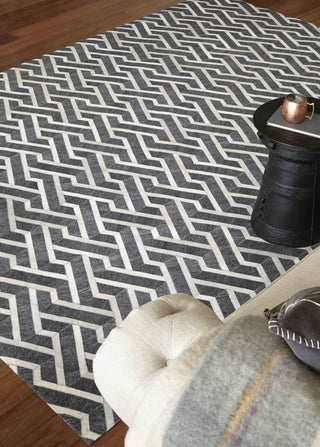 Exquisite Rugs Berlin 3417 Charcoal/Ivory Area Rug by The Met Lifestyle Image Feature