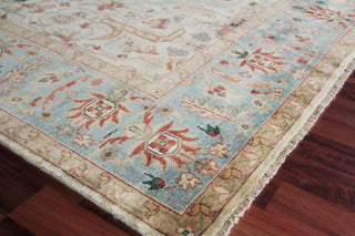 Exquisite Rugs Antique Weave Serapi 3447 Ivory/Light Blue Area Rug Corner Image