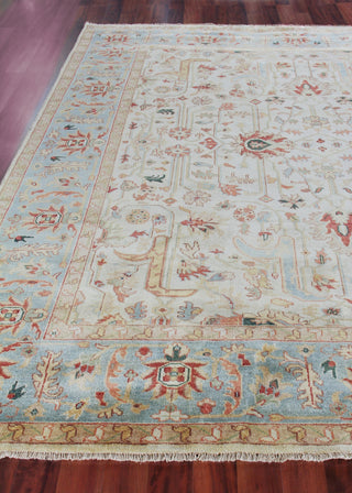 Exquisite Rugs Antique Weave Serapi 3447 Ivory/Light Blue Area Rug Closeup Image