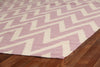 Exquisite Rugs Flatweave 3541 Pink/White Area Rug Corner Image