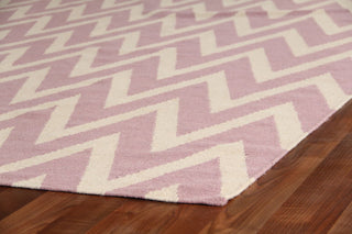 Exquisite Rugs Flatweave 3541 Pink/White Area Rug Corner Image