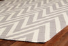 Exquisite Rugs Flatweave 3546 Silver/White Area Rug Corner Image
