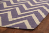 Exquisite Rugs Flatweave 3549 Purple/White Area Rug Corner Image