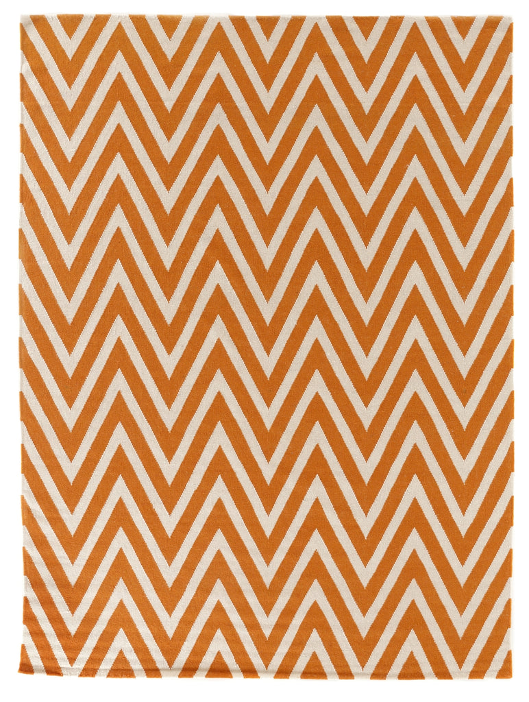 Exquisite Rugs Flatweave 3550 Orange/White Area Rug main image