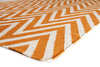 Exquisite Rugs Flatweave 3550 Orange/White Area Rug Corner Image