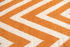 Exquisite Rugs Flatweave 3550 Orange/White Area Rug Closeup Image
