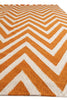 Exquisite Rugs Flatweave 3550 Orange/White Area Rug Pile Image