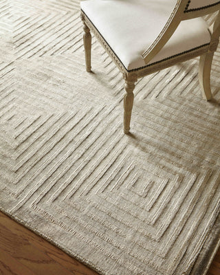 Exquisite Rugs Dove Embossed 3574 Khaki Area Rug Closeup Image