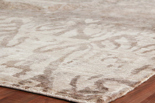 Exquisite Rugs Antique'd Silk 3631 Beige/Light Brown Area Rug Corner Image