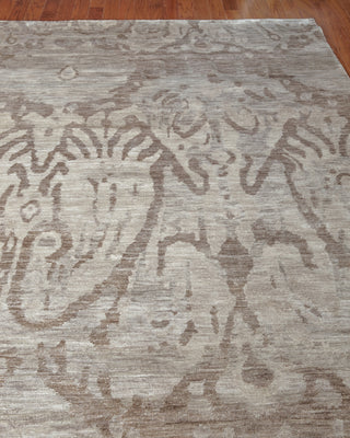Exquisite Rugs Antique'd Silk 3631 Beige/Light Brown Area Rug Closeup Image