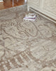 Exquisite Rugs Antique'd Silk 3631 Beige/Light Brown Area Rug Lifestyle Image Feature