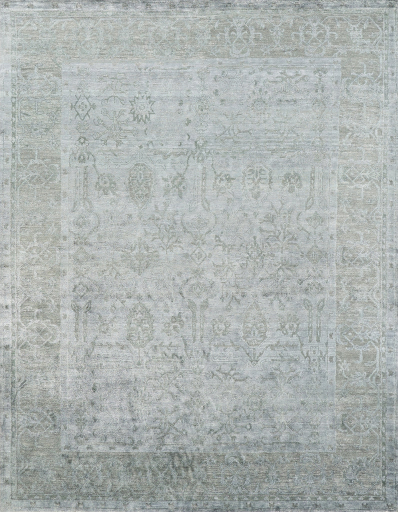 Exquisite Rugs Antique'd Silk 3632 Green/Aqua Area Rug main image