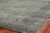 Exquisite Rugs Antique'd Silk 3632 Green/Aqua Area Rug Corner Image