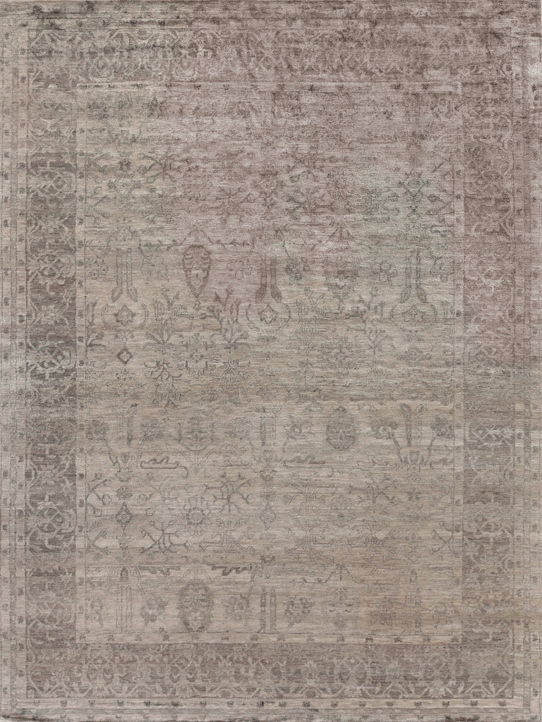 Exquisite Rugs Antique'd Silk 3707 Taupe Area Rug main image
